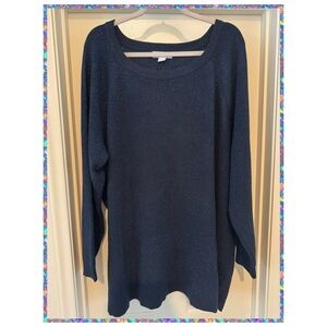 Liz Claiborne 🫐 Women’s Navy Blue Sparkling Sweater Sz-2X